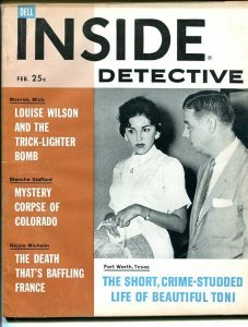 INSIDE DETECTIVE-FEBRUARY 1961-G/VG-SPICY-MURDER-RAPE-KIDNAP-MASSACRE G/VG