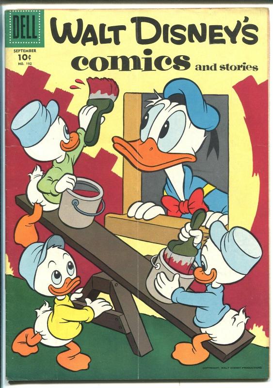 WALT DISNEY'S COMICS AND STORIES #192 1956-MICKEY-DONALD-CARL BARKS-vg