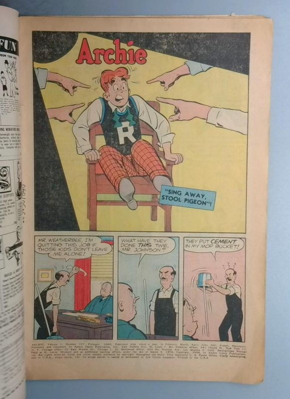 Archie #107, VG- February, 1960