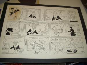 GRANDMA ORIGINAL SUNDAY COMIC STRIP ART-CHAS KUHN-1969 VG