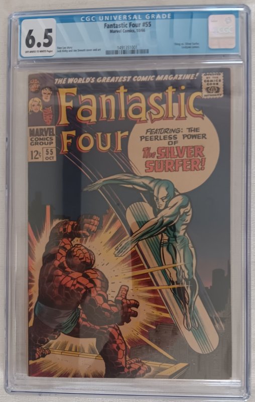 Fantastic Four #55 (1966) 6.5 OW/W CGC 4th app. Silver Surfer
