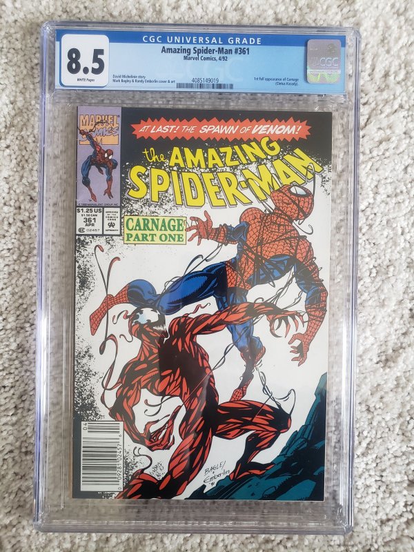 The Amazing Spider-Man 361 CGC 8.5 Newsstand (1992)