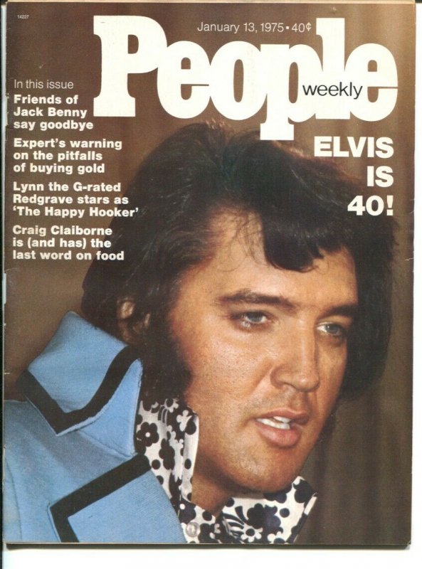 People Weekly 1/13/1975-Elvis Is 40-Jack Benny-Lynn Redgrave-Lucky Luciano-VG