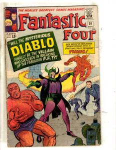 Fantastic Four # 30 FN- Marvel Comic Book Diablo Human Torch Dr. Doom Thing JL1