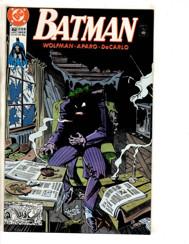 Lot Of 5 Batman DC Comic Books # 444 445 450 454 456 Joker TD11