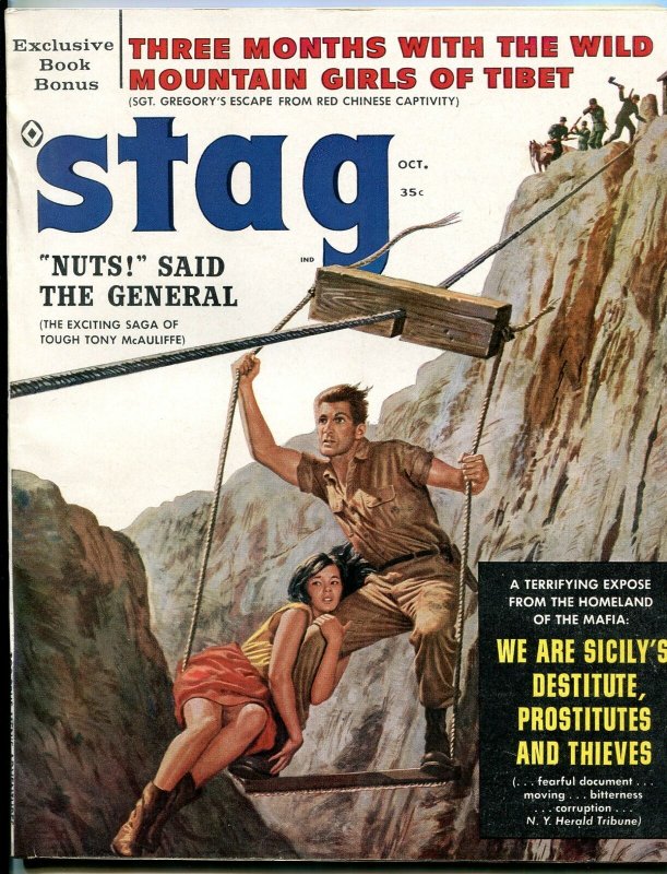 Stag Magazine October 1960- Mafia- Tony McAuliffe- Great cover VF