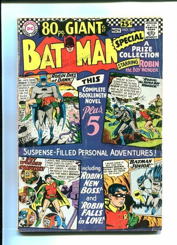 BATMAN 185 GIANT-1966-ROBIN THE WONDER BOY VG