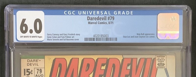 Daredevil #79 (1971, Marvel) CGC Graded 6.0