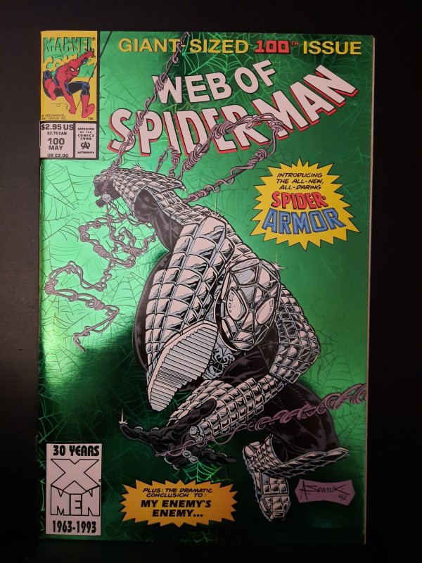 Web of Spider-Man #100 Direct Edition (1993) VF 1ST SPIDER ARMOR