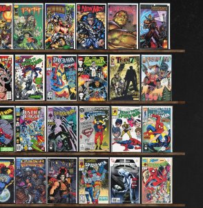 Huge Lot 140+ Comics with Spider-Man, Newmen, Wetworks, Marvel Age & More!