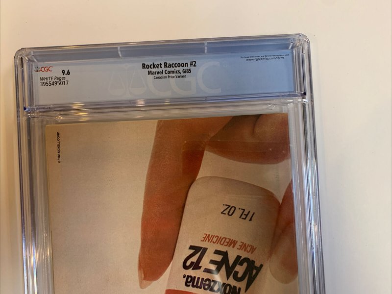 Rocket Raccoon (1985) # 2 (9.6 WP CGC) CPV Canadian price variant ! Census=3