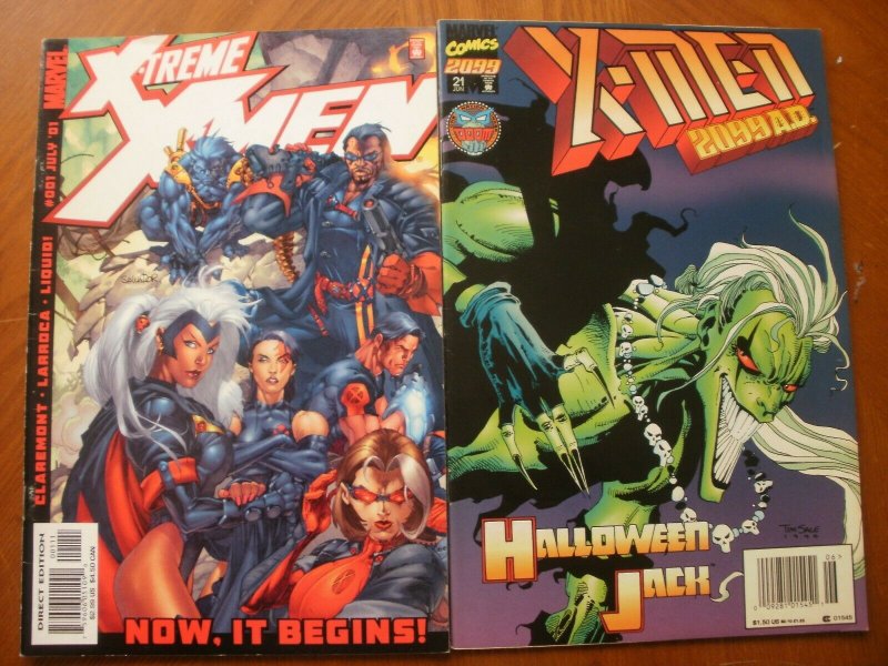 2 Near-Mint Marvel Comic: X-TREME X-MEN #1 & X-MEN 2099 A.D. #21 Halloween Jack