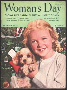 MAG: Woman's Day 12/1938-Walt Disney -Santa Claus-Faith Baldwin-Seasonal info...