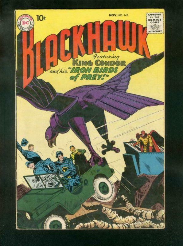 BLACKHAWK COMICS #142 1959-DC COMICS-KING CONDOR-IRON BIRDS-fine FN