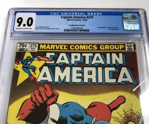 Captain America (1982) # 275 (CGC 9.0 WP To OWP) 1st App Baron Zemo II | CPV
