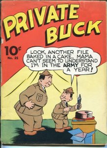 LARGE FEATURE COMIC--PRIVATE BUCK #21 1941-DELL-CLYDE LEWIS ART-WWII-good/vg 