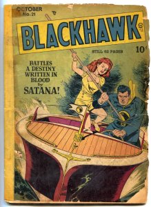 Blackhawk #21 1948- SATANA - Golden Age comic F/G