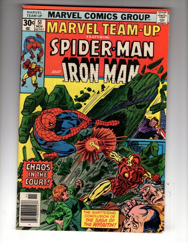 Marvel Team-Up #51 (1976) FN- IRON-MAN & SPIDEY Bronze MARVEL / EC#1