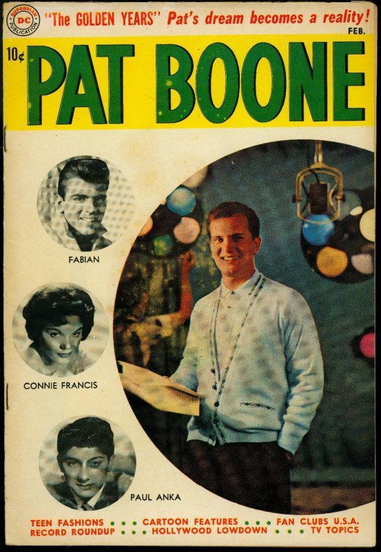 Pat Boone #3 1960- DC Comics- Fabian- Paul Anka- Connie Francis VG