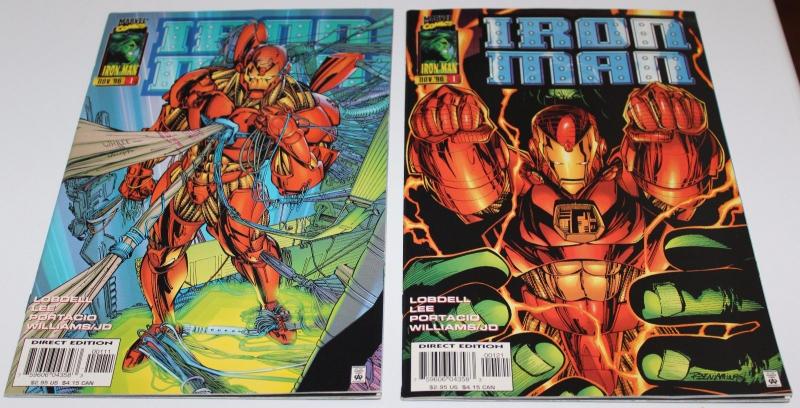 Marvel Comics(Lot of 2)IRON MAN Volume 2 #1(includes Variant Cover) F/VF(SIC590)