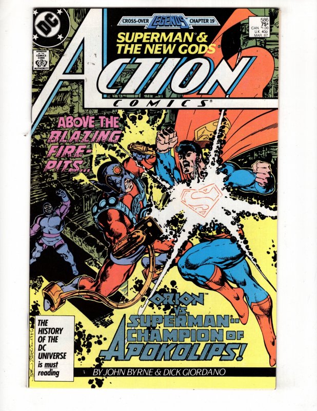 Action Comics #586 (VF/NM) 1987 THE NEW GODS !!!!! John Byrne / ID#015