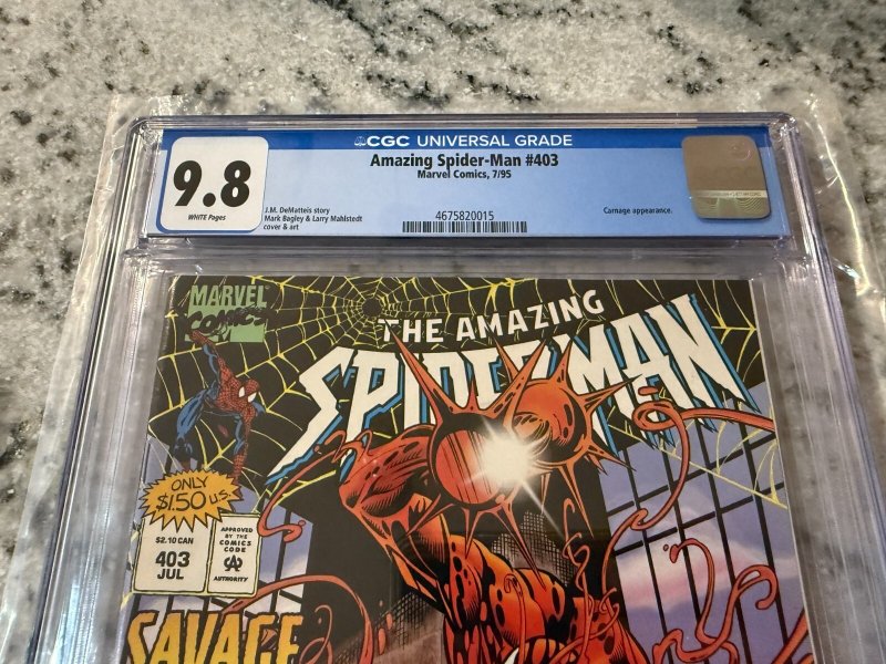 Amazing Spider-Man # 403 CGC Graded 9.8 Marvel Comic Book 1995 Carnage JH23
