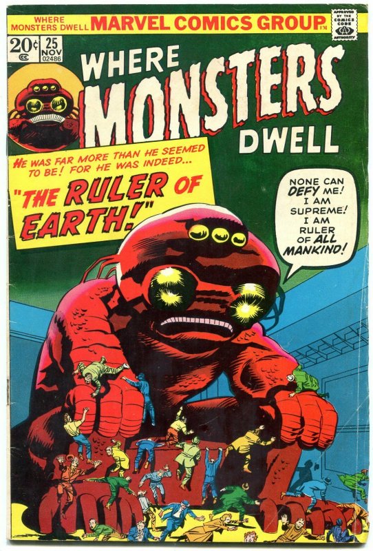 Where Monsters Dwell #25 1971- Ditko & Kirby art- Horror VG-