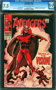 Avengers #57 CGC Graded 7.5 Vision (Silver Age) 1st Appearance