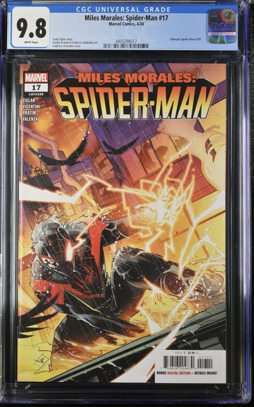 Miles Morales Spider-Man #17 CGC 9.8 Federico Vicentini Cover A Marvel 2024 WP