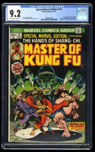 Special Marvel Edition #15 CGC NM- 9.2 1st Shang-Chi Master of Kung Fu!