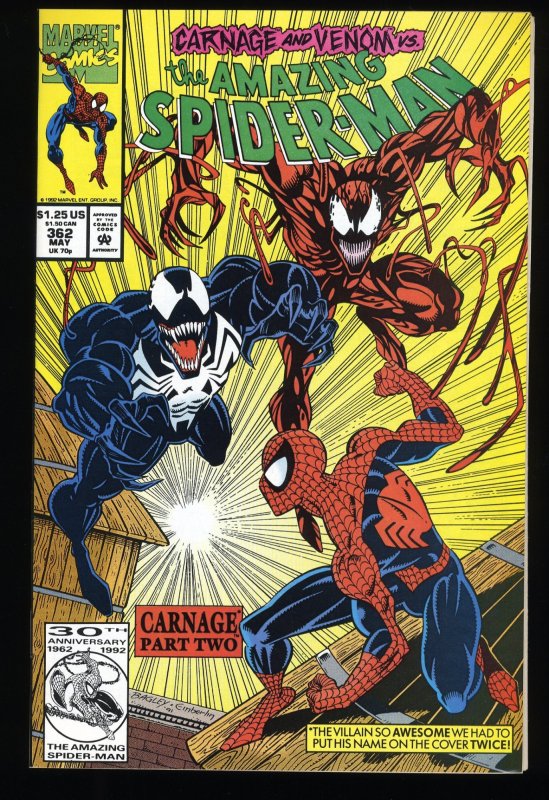 Amazing Spider-Man #362 2nd Carnage! Venom! Human Torch!