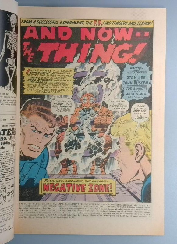 Fantastic Four #107 FN+ 2nd appearance of Annihilus Marvel 1971 BW1