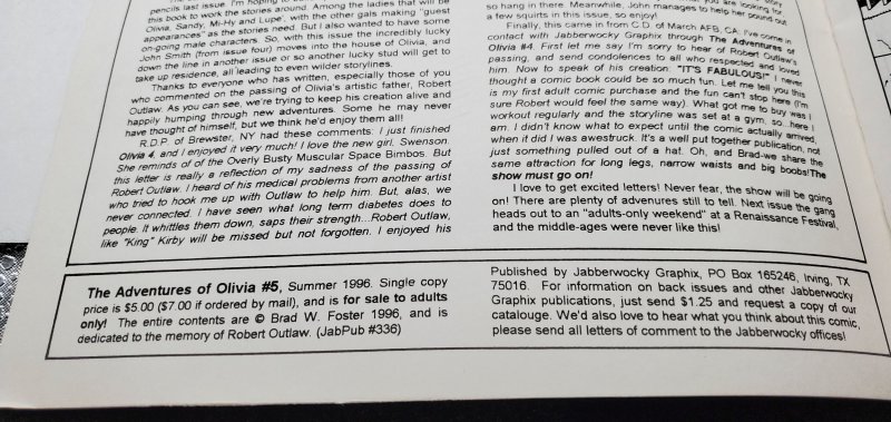 The Adventures Of Olivia #5 (1996)