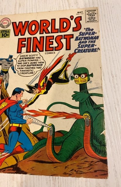 World's Finest Comics #117 (1961)superbatwan vs the creature chipping edges