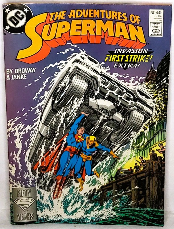 The Adventures of Superman #449 Invasion First Strike Extra (DC 1989)