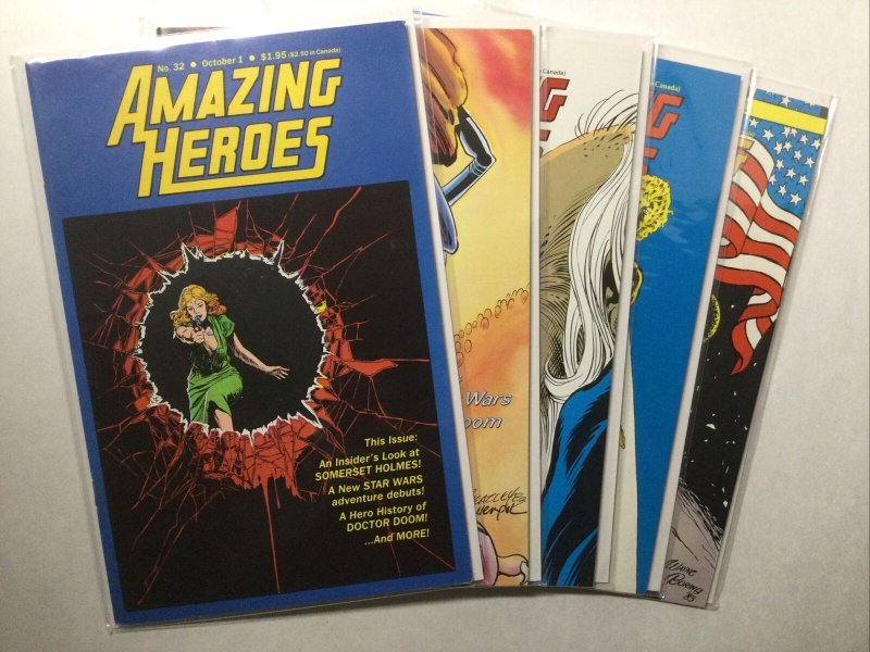 Amazing Heroes 24 26-34 40 41 Vf Very Fine 8.0 First Comics