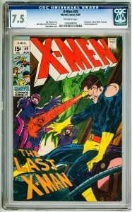 The X-Men #59 (1969) CGC 7.5! OW Pages!