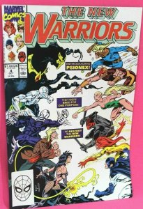 NEW WARRIORS #4 1990 MARVEL psionex  NOVA  FIRESTAR SPEEDBALL NIGHT THRASHER