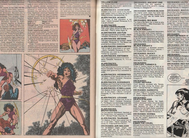 Official Hand book to The Marvel Universe Update ’89 # 5