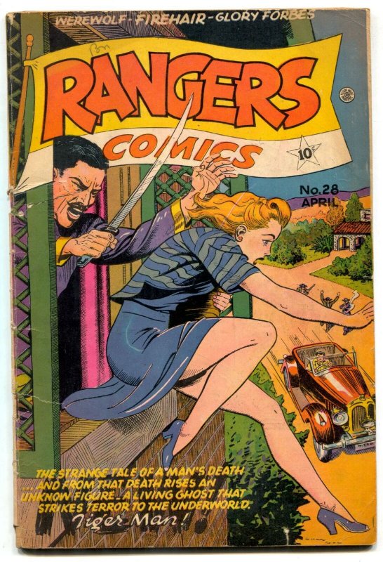 Rangers #28 1946-Fiction House-Good Girl Art-Lily Renee-Tiger Man-US Rangers G/V