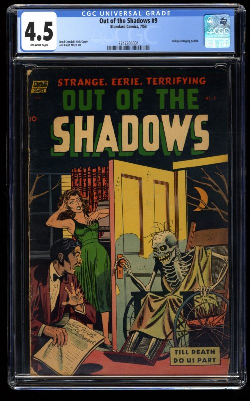 Out of the Shadows #9 CGC VG+ 4.5 Off White Pre Code Horror!