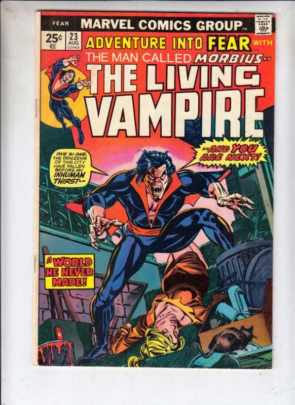 Adventures Into Fear #23 (Aug-74) VG/FN Mid-Grade Morbius the Living Vampire