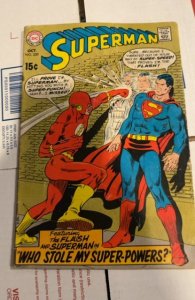 Superman #220 (1969) vs flash who stole his powers