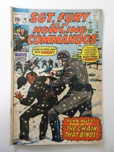 Sgt. Fury #90 (1971) VG- Condition cover detached bottom staple