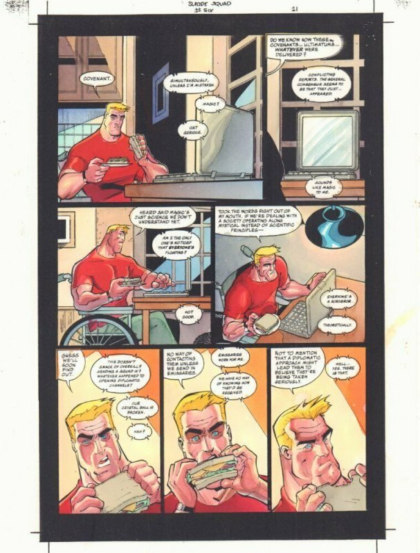 Suicide Squad #6 p.21 Color Guide Art - All Bulldozer - 2002 by John Kalisz