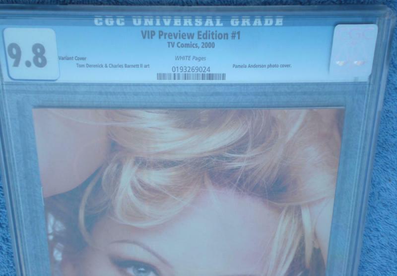 VIP #1, CGC = 9.8, NM/M, Pamela Anderson, Preview Variant Photo Cover, 2000