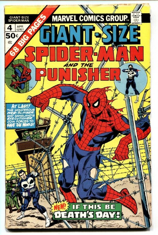 GIANT-SIZE SPIDER-MAN #4 comic book 1975 Marvel PUNISHER VG