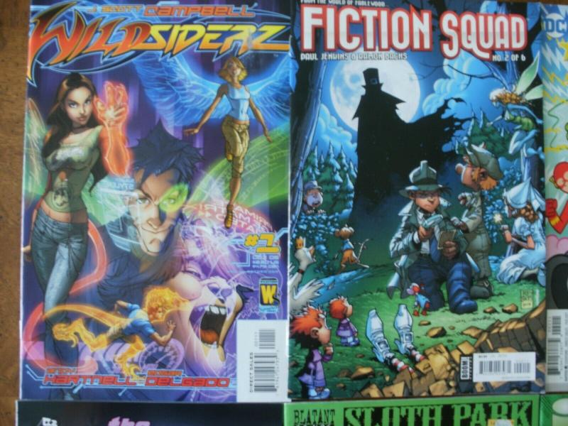 6 Comic Book: WILDSIDERZ #1 FICTION SQUAD #2 THE 99 #7 SLOTH PARK SUPER POWERS +