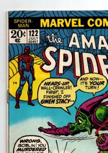 Amazing Spider-Man #122 - Death of Green Goblin -Gwen Stacy - KEY - 1973 - (-VF)