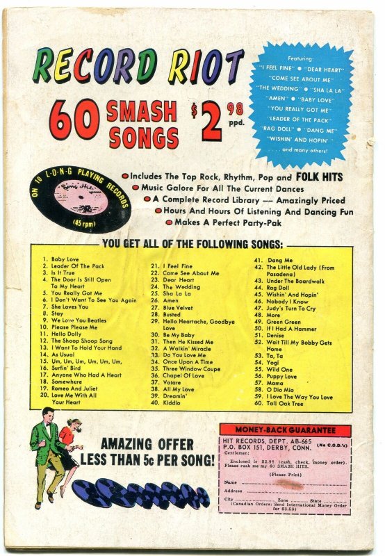 HERBIE COMICS #10 1965-WILD ROCKET COVER-FAT FURY-ACG G/VG